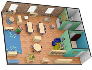3D Classroom floor planner layout
