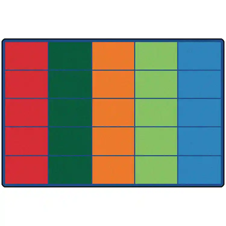 Colorful Rows Seating Classroom Rug