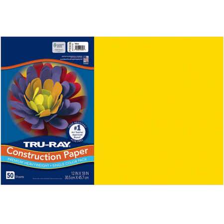 "Tru-Ray® Construction Paper, 12"" x 18"", Yellow"