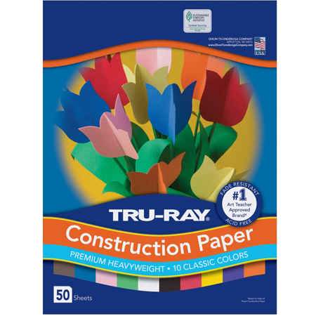 "Tru-Ray® Construction Paper, 12"" x 18"", Assorted"