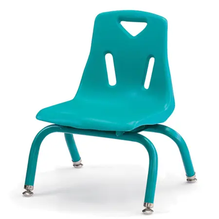 "Berries® Plastic Chairs with Powder Coated Legs, Teal, 8"""