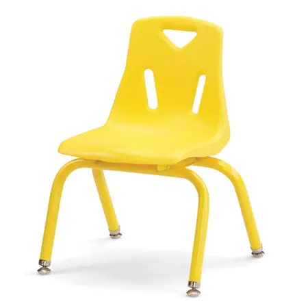 "Berries® Plastic Chairs with Powder Coated Legs, Yellow, 12"""