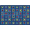 Literacy Squares Classroom Rug, Primary Colors, Rectangle 8' x 12'
