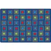 Primary Squares Seating Rug, Rectangle 8' x 12'