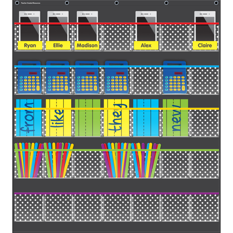 Black Storage Pocket Chart