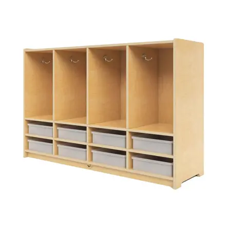 "8-Section Coat Locker with Trays, Toddler 35""H"