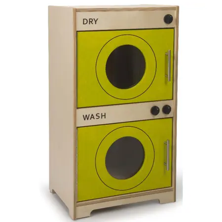 Contemporary Washer & Dryer Set, Natural/Lime