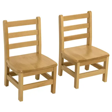 Hardwood Ladderback Chairs, Set of 2