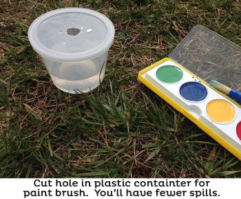 Watercolors for outdoor art activity for preschoolers