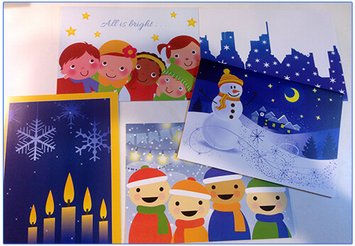 Various holiday greeting cards