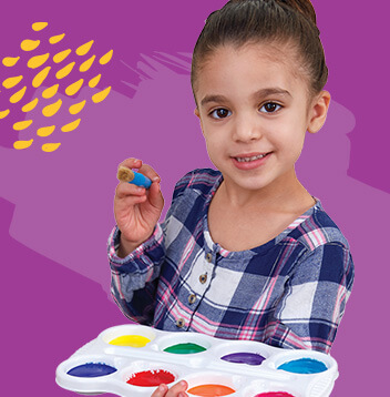 Preschool child painting with Artful Goods Washable Paint