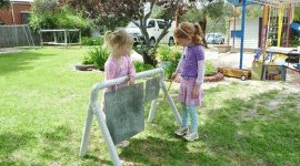 kids making music outdoors