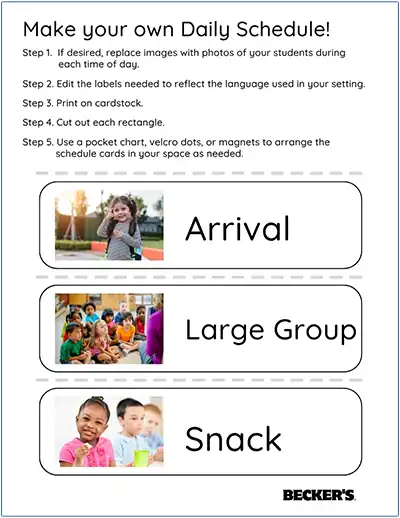 Daily Schedule Wide Image Examples