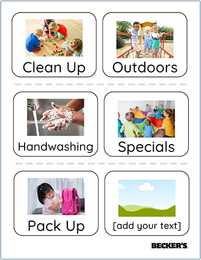 Daily Schedule Card Image Examples