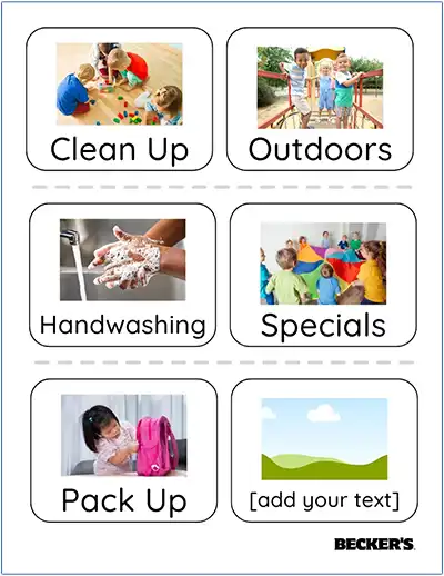 Daily Schedule Card Image Examples