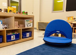 Flexible seating in a preschool classroom