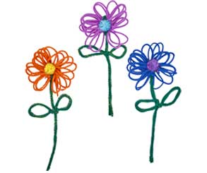 Craft flowers made from Artful Goods Craft Stems
