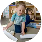 ​​Toddler boy playing with Kodo Toddler Ramp SEt​