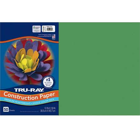 Tru-Ray® Construction Paper, 12" x 18", Holiday Green