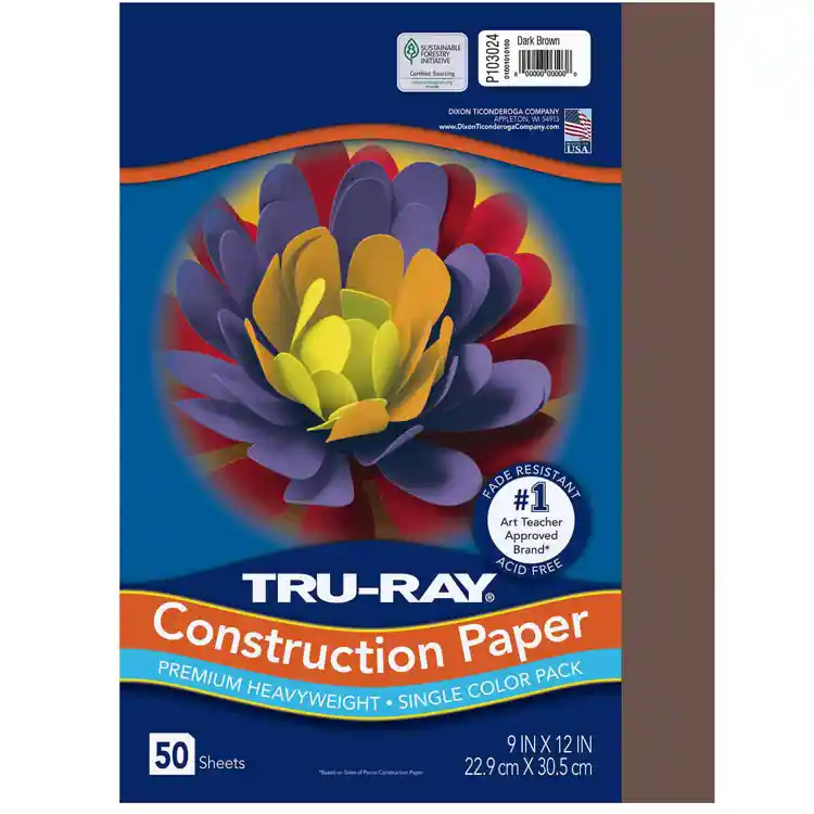 Tru-Ray® Construction Paper,  9" x 12", Brown