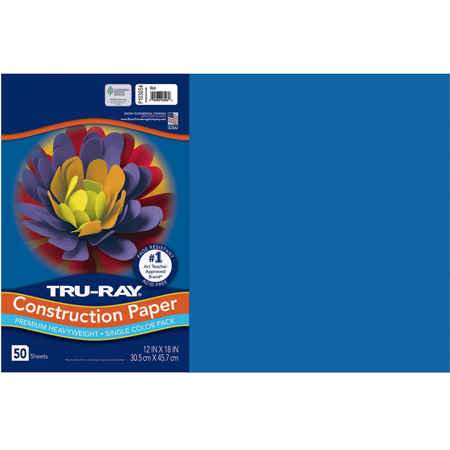 Tru-Ray® Construction Paper, 12" x 18", Blue