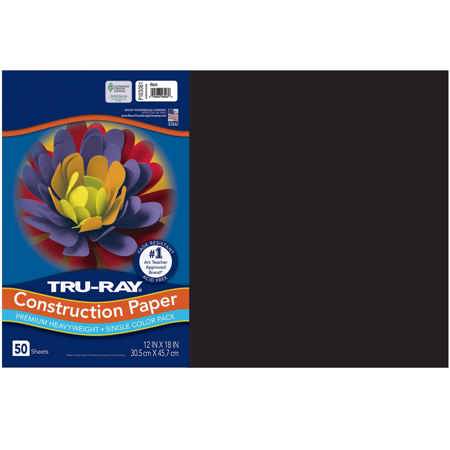 Tru-Ray® Construction Paper, 12" x 18", Black