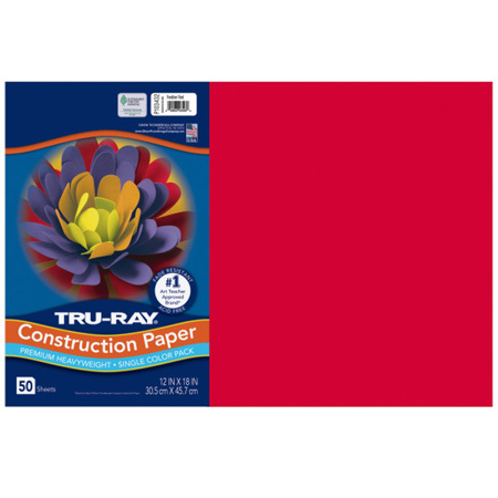 Tru-Ray® Construction Paper, 12" x 18", Festive Red