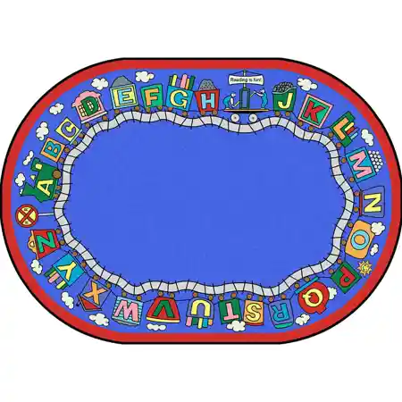 Reading Train Rug, Oval
