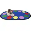 Lots of Dots Classroom Rug, Primary Colors, Oval 5'4" x 7'8"