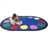 Lots of Dots Classroom Rug, Primary Colors, Oval 5'4" x 7'8"