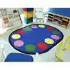 Lots of Dots Classroom Rug, Primary Colors, Oval 5'4" x 7'8"