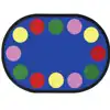 Lots of Dots Classroom Rug, Primary Colors, Oval 5'4" x 7'8"