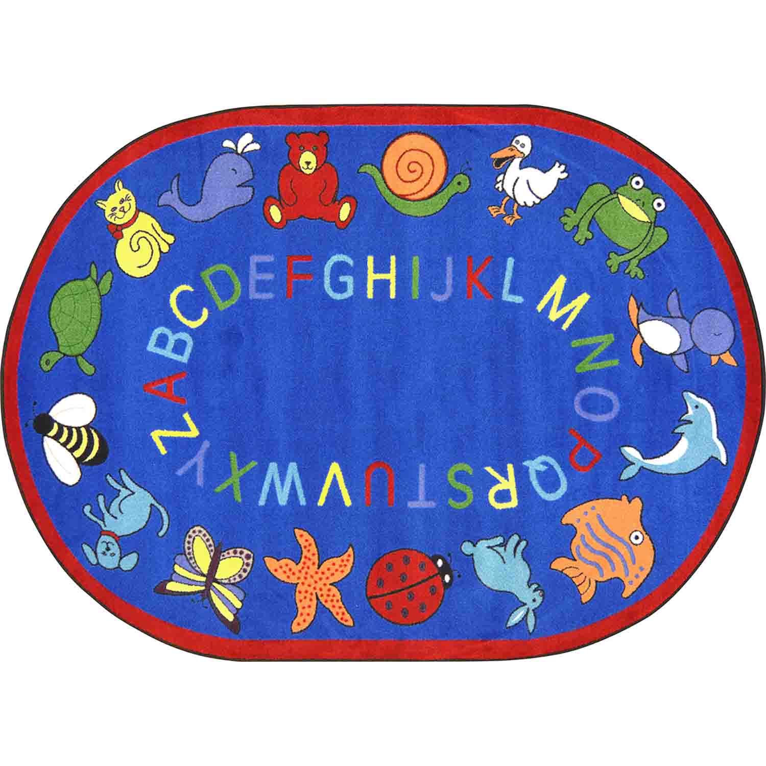 Animal Rug Classroom ABC Animals Rug, Oval | Becker's School Supplies