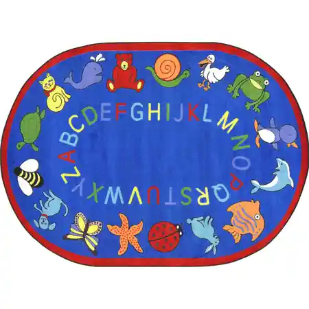 ABC Animals Rug, Oval