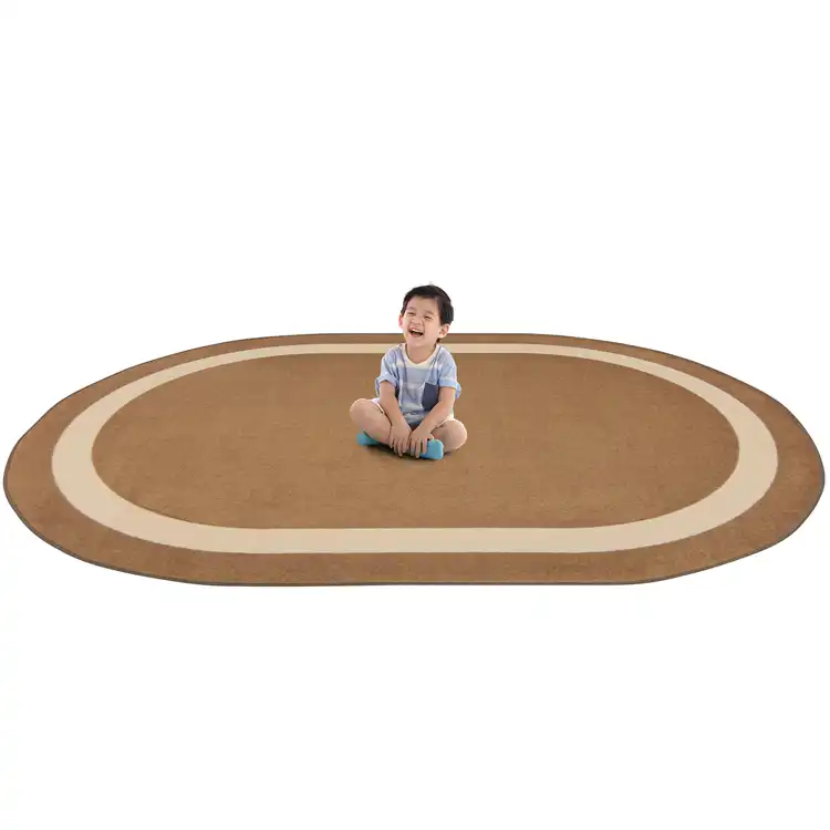 Portrait Classroom Rugs, Mocha, Oval 3'10" x 5'4"