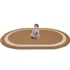 Portrait Classroom Rugs, Mocha, Oval 5'4" x 7'8"