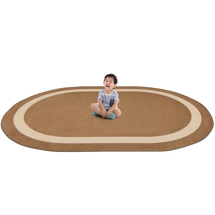 Portrait Classroom Rugs, Mocha, Oval 5'4" x 7'8"