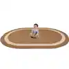 Portrait Classroom Rugs, Mocha, Oval 7'8" x 10'9"