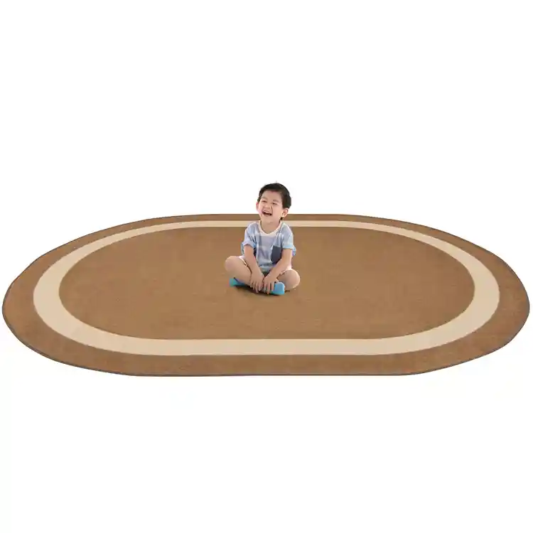 Portrait Classroom Rugs, Mocha, Oval 7'8" x 10'9"