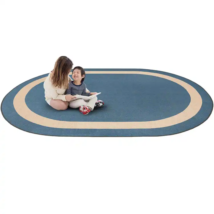 Portrait Classroom Rugs, Seaside, Oval 7'8" x 10'9"