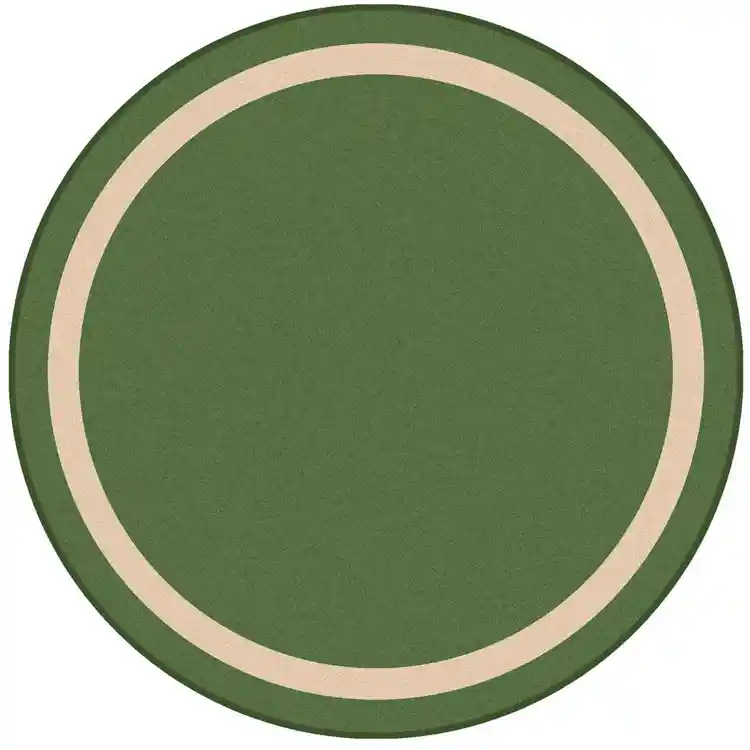 Portrait Classroom Rugs, Green, Round 5'4"