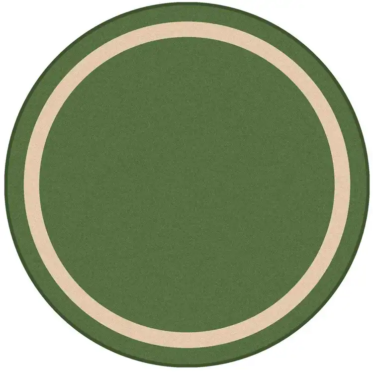 Portrait Classroom Rugs, Green, Round 5'4"