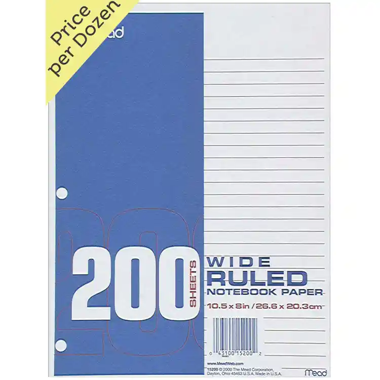 Filler Paper, 200 Sheets-Dozen