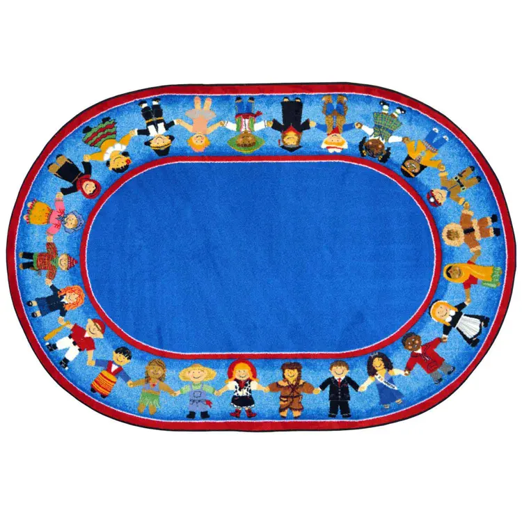 "Children of Many Cultures Rug, Oval 7'8"" x 10'19"