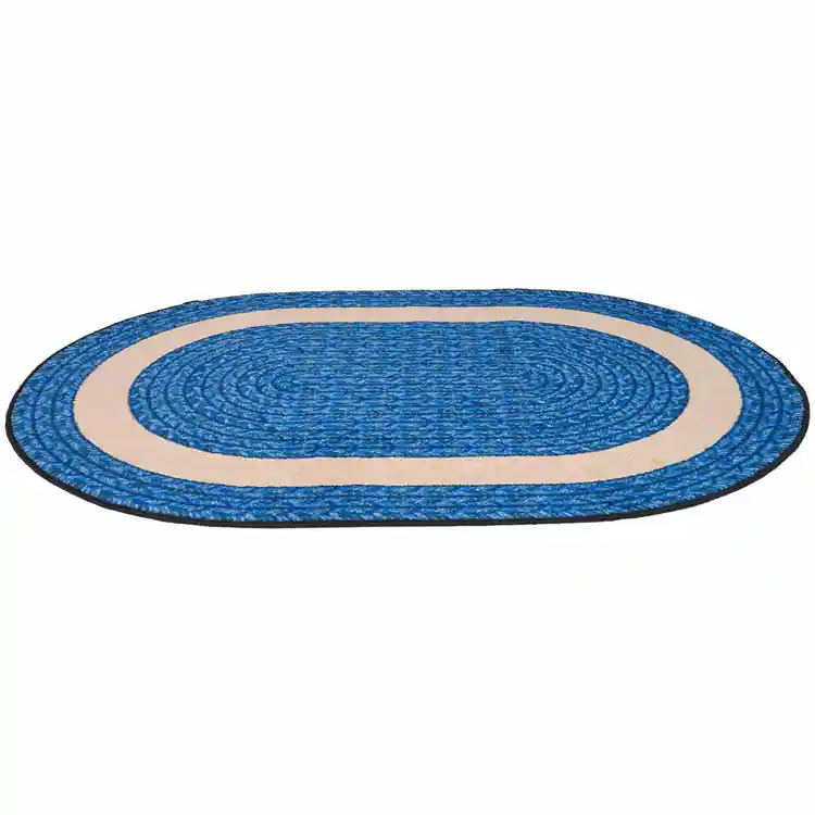 Sharing Circle Classroom Rug, Blue, Oval 3'10" x 5'4"