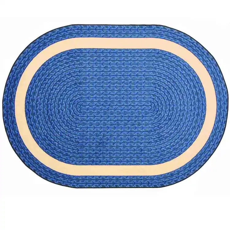 Sharing Circle Classroom Rug, Blue, Oval 3'10" x 5'4"