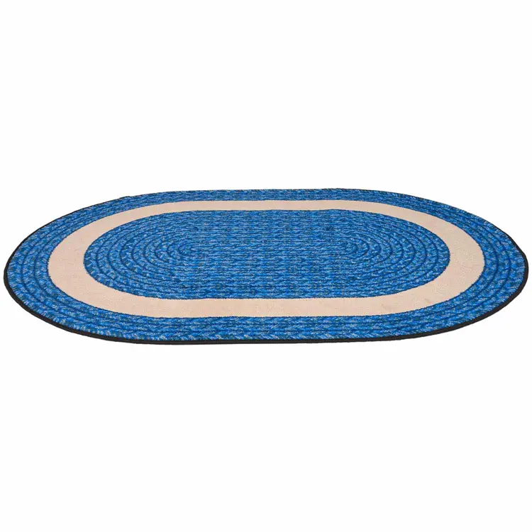 Sharing Circle Classroom Rug, Blue, Oval 5'4" x 7'8"