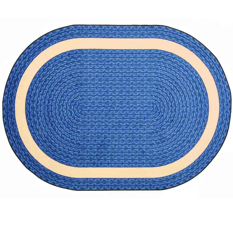 Sharing Circle Classroom Rug, Blue, Oval 5'4" x 7'8"