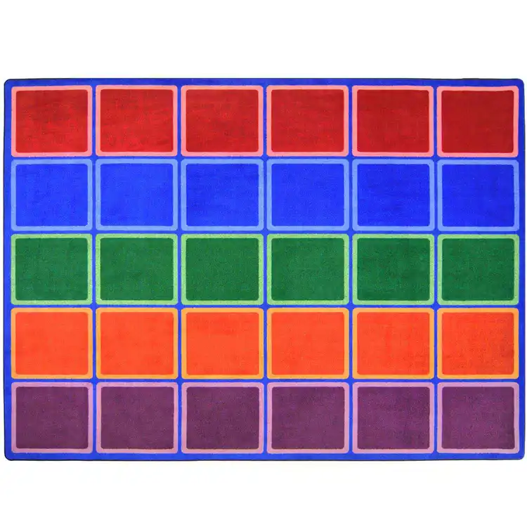 Blocks Abound Classroom Rug, Primary Colors, Rectangle 7'8" x 10'9"