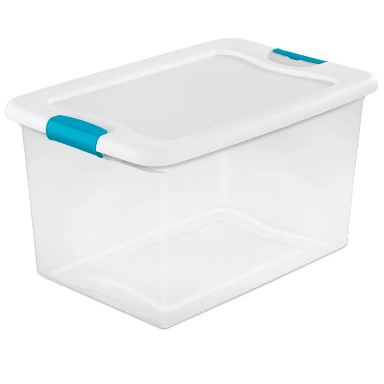 Latch Storage Boxes, 64 Quart, Set of 4